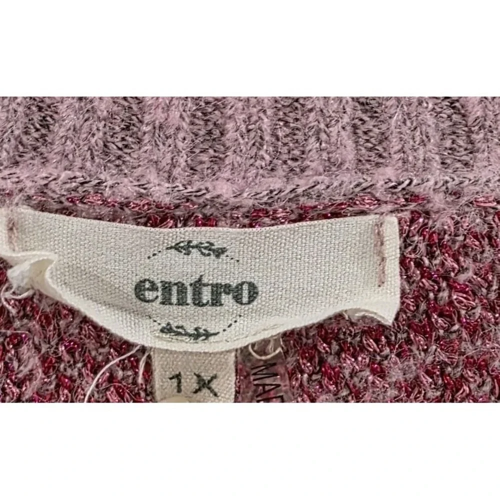 Womens Cowgirl Tunic Sweater Size 1X Pink Cowboy Boots Western Horses - Picture 3 of 8